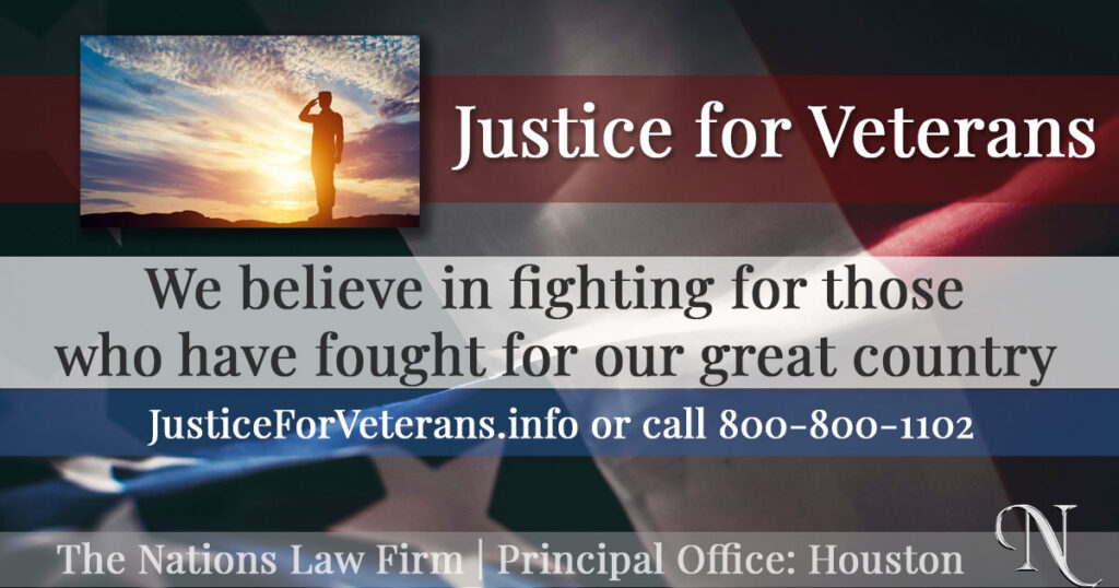 graphic of saluting soldier on justice for veterans poster with justiceforveterans.info and 800-800-1102